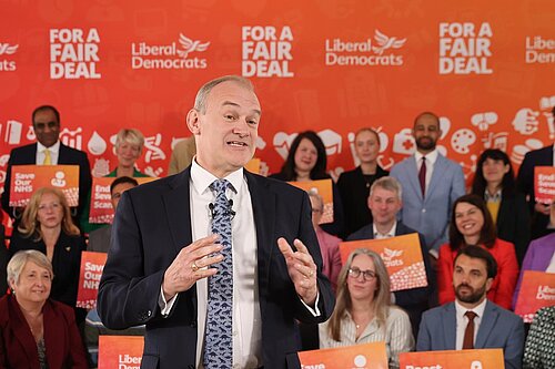 Ed Davey speaks at the launch of the Liberal Democrat Manifesto
