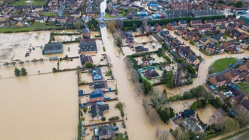 Flooded villages  Billingborough and Horbling